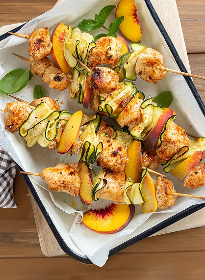 tirzepatide diet recipes Grilled Chicken Skewers with Peaches and Zucchini