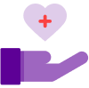 Icon of hand holding a heart